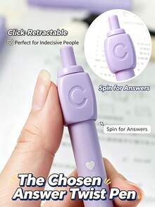 1/2PCS ABCD Decision Pen 0.5mm Retractable Click Pen With Rotating Random Selector Smooth Black Ink Multiple Choice Fun Pen Comfortable Grip Portable Learning Essential Suitable For Classroom Learning Office Supplies Student Gift - Multiple Styles - View 2