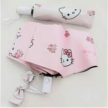 (Authorized)! Sanrio Hello Kitty Automatic Folding Umbrella - UV Protection, Sun/Rain Dual Use, Portable Design, Stainless Steel Frame, Cute Pattern, Suitable For Women, Casual Outdoor Accessory - KT Umbrella - View 4