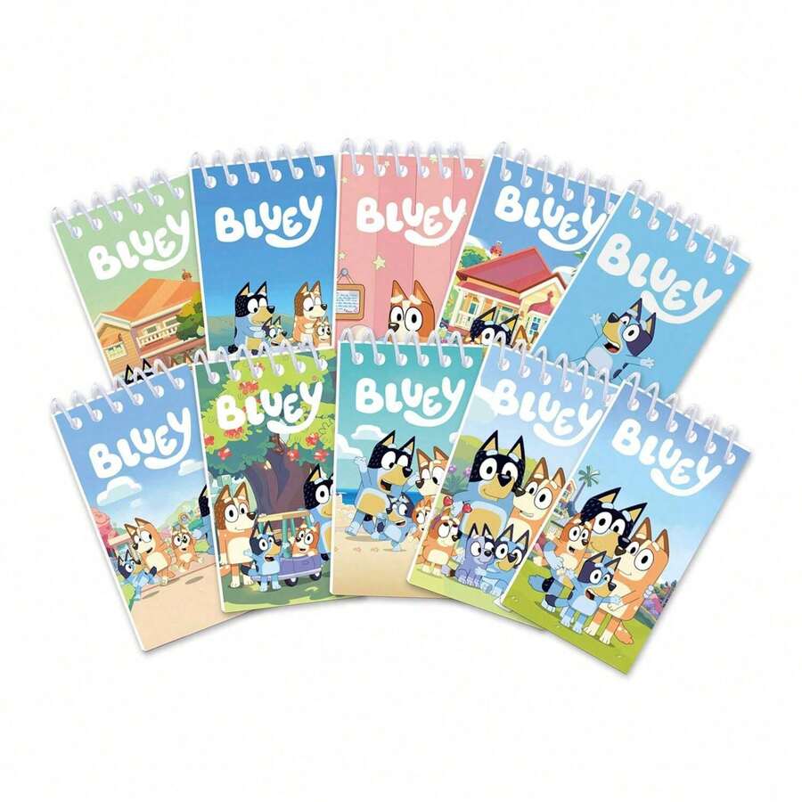 Bluey Cartoon Portable Notebook Mini Notebook Set Figurine Portable Notebook Cartoon Children's Notebook, Perfect For Holidays, Fans, School And Gifts (Random Style) - Multicolor - View 1