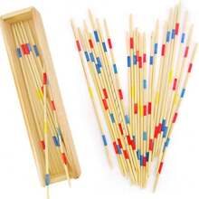 Traditional Mikado Pick-Up Sticks Game Set With Box, Multiplayer Educational Wooden Desktop Game Sticks - Multicolor - View 10
