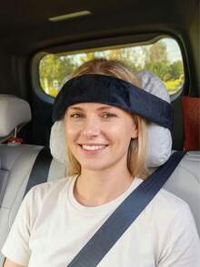 Adjustable Car Headrest Strap - Travel Headrest To Prevent Head Nodding And Neck Pain - Includes Soft Sleep Eye Mask - Portable Foldable Neck Stabilizer For Long Trips (Pillow Not Included) - Multicolor - View 1