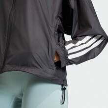 Adidas New Women's HYG WINDY Woven Hooded Jacket - Black and White - View 3
