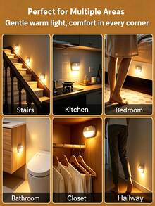 LED Motion Sensor Night Light, Soft Light Eye-Protection Floor/Wall Lamp, Suitable For Bedroom, Bedside, Hallway, Stairs, Closet, Entryway, Bathroom, Study, Living Room - Motion Sensor Light - View 5