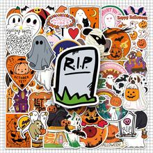 1 Paket berisi 50 stiker kartun Halloween, stiker tahan air untuk dekorasi kartu ucapan pesta liburan dan scrapbooking. - stiker - View 1