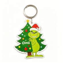 The Grinch 12/6/2 قطعة من زينة سلسلة مفاتيح أكريليك عيد الميلاد، سلسلة مفاتيح عيد الميلاد، ديكور شجرة عيد الميلاد، زينة العطلات - متعدد الألوان - مشاهدة 5