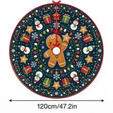1 buah Alas Pohon Natal Motif Manusia Kue Jahe Kartun Biru Tua, Dekorasi Liburan Warna Elegan, 5 Ukuran, Hadiah Liburan Unisex, Cocok Untuk Dekorasi Natal di Rumah dan Pesta - Manusia Kue Jahe Kartun Biru Tua - View 15