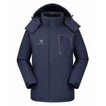 CAMEL CROWN Women's Ski Jacket Waterproof Warm Coat Winter Fleece Snow Coat Hooded Snowboarding Jacket - Navy - View 2