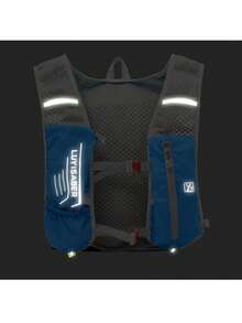 Mochila de hidratação,colete esportivo leve de nylon impermeável, com faixas refletivas e vários bolsos, ideal para ciclismo, corrida, caminhada e atividades ao ar livre - Preto + Bolsa de Água - Visão 11