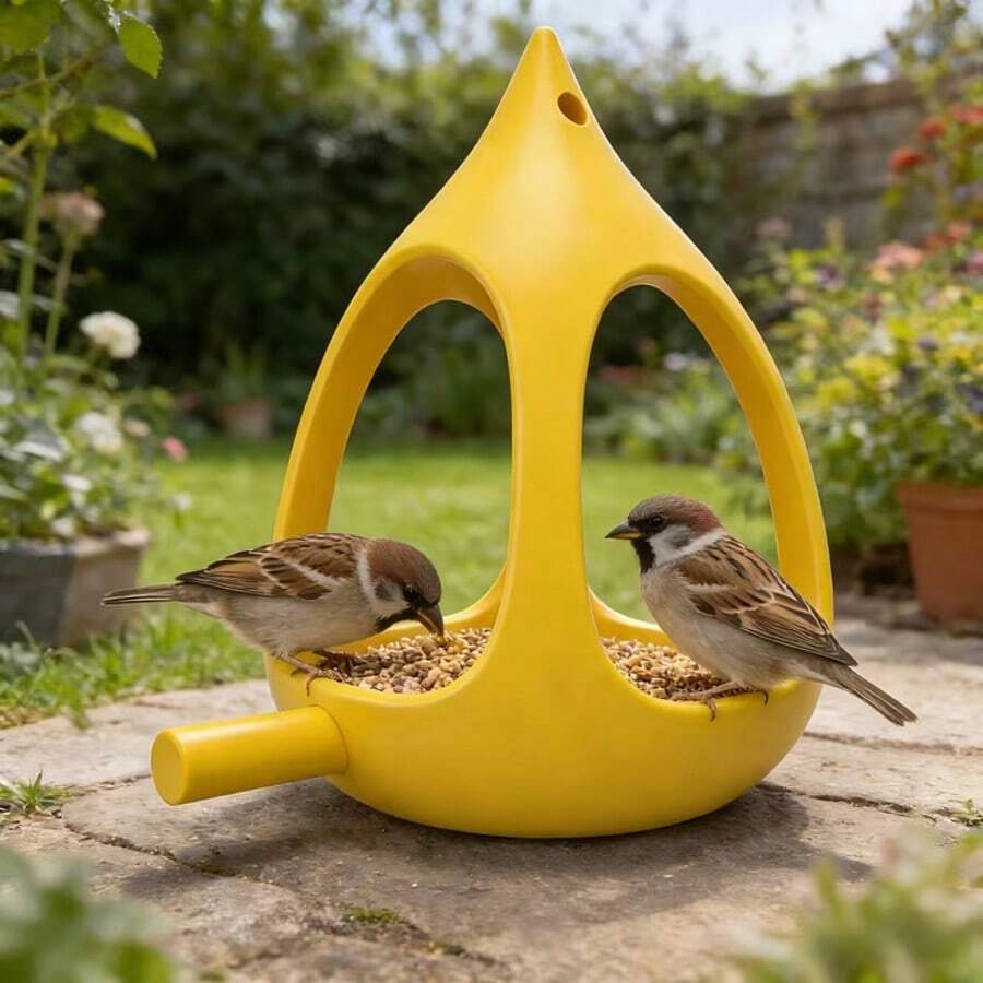 Hanging Bird Feeder For Outdoor Garden, Teardrop‑Shaped Wild Bird Food Dispenser With Drainage Design, Yard Tree Hanging Decor - Multi-color - View 1