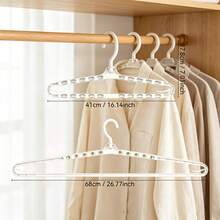 2pcs 360° Rotatable & Extendable Clothes Hangers With Non-Rotatable Hooks, Space-Saving Durable Closet Storage Hanging Rack, Sturdy Smooth Minimalist Design, Suitable For Wardrobe And Laundry Room Organization - Multicolor - View 5