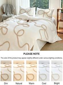 柔軟舒適 3 件組花卉刺繡被套組，透氣 100% 聚酯纖維布料，四季適用拉鍊式封口，可機洗，Twin/Full/Queen/King - 臥室床上用品套組（不含被芯） - 白色 - 查看 7