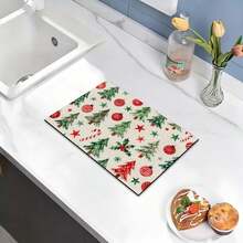 1 Buah Keset Selamat Datang Tema Natal, Karpet Kecil Penyerap Diatomit, Keset Lantai Anti Selip untuk Kompor, Mesin Kopi, Air, Bar, Meja, Dekorasi Rumah Natal Halloween, Keset Dalam dan Luar Ruangan untuk Pintu Depan dan Area Dapur - MultiWarna - View 15
