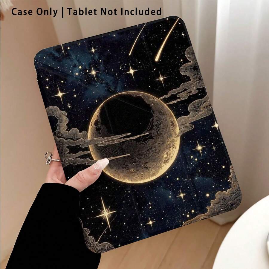 1pc Tablet Protective Case With Stand, Cloud, Moon, Star Pattern, Suitable For Honor 8/9/10/X8/X8A/X9/X8Pro/X9Pro/ MatePad Se 11 Inch/MatePad 11 Inch/11.5 Inch, MatePad Pro/, Apple 10th/11th Gen 2025 (A16)