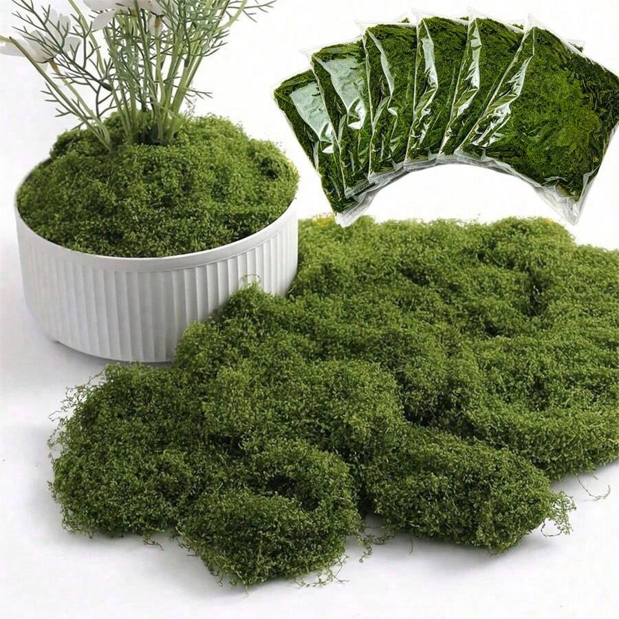 1/2/4/8pcs Artificial Moss Lawn, Faux Moss Micro Landscape Layout, Green Plant Lawn, Potted Plant Window Decoration Landscape Design