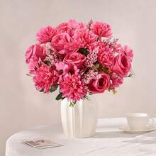 1/3 buah Bunga Buatan, Buket Mawar Palsu, Bunga Daisy Sutra, Bunga Dandelion, Jumlah Besar untuk Dekorasi Pesta Pernikahan, Rumah, Hiasan Meja, Halloween - Rose Red - View 2