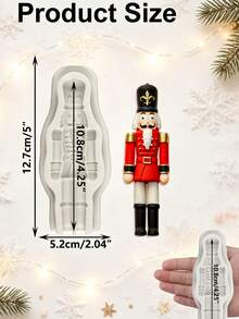 Nutcracker Silicone Mold Set, Christmas Soldier Fondant Tool For Cake Decorating - Beige - View 7