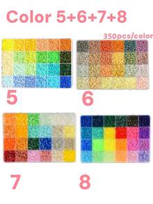 24/48/72/96 Colors Perler Beads Adult DIY Handmade Set, 350 Beads Per Color, Includes Tweezers, Square Pegboard, Ironing Paper, Colorful Keychain Decorative Accessories And Lanyard, Suitable For DIY Puzzle Handmade Jewelry, Birthday Holiday Party Handmade Enthusiasts Gift, Back To School Season Handmade Gift - A - View 26