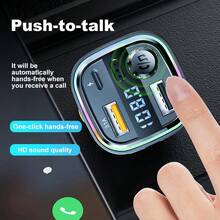 Car Charger FM Transmitter MP3 Player Hands Free Calling Wireless Bluetooth 5.3 5V3.1A Dual USB Car Adapter Radio Modulator Read USB Stick - C26 - View 3