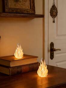 Gothic Flame Design White Candle Holder, Vintage Home Desktop Decor Ornament, Collectible Figurine, Suitable For Bedroom/Study/Bookshelf/Dining Table/Gift Shop/Party Decoration, Christmas And Birthday Gift - Multicolor - View 7