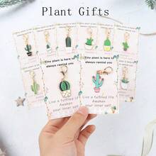 11pcs/1pc Fun Cactus Plant Keychain Set With PositiveEncouragement Greeting Cards, Suitable For BackpackStudy, Work Progress Motivation, Support Gift - Multicolor - View 8