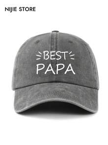 復古水洗棒球帽－印有「Best Dad」字樣 | 可調節休閒帽，適合家庭與街頭風格 - E - 查看 15