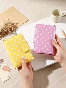 1Pc Ins Style Polka Dot Print Passport Holder,Portable Travel Card Holder Passport Bag,Simple And Multifunctional Document Holder Ticket Folder - Multicolor - View 6