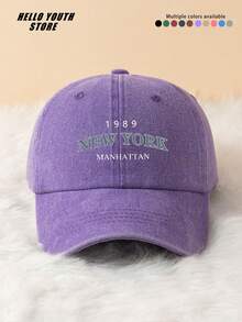 1pc "1989 NEW YORK" Printed Baseball Cap, Lightweight Adjustable Head Circumference Hard Brim Baseball Cap, Unisex Baseball Cap, Suitable For All Seasons, Daily Wear And Life Outfit Accessory, Hat Gift - A - View 9