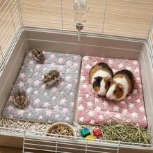 1pc Star Print Super Soft Small Pet Mat, Fleece Flannel Warm Pet Bed Pad, Comfortable Cozy Pet Sleeping Bed, Suitable For Hamster, Guinea Pig, Rabbit, Hedgehog, Autumn/Winter Season Small Pet Cage Accessory - View 2