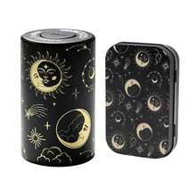 Portable Printed Pattern Storage Set. Plastic Storage Jar + Tin Storage Box. Camping & Outdoor Portable Storage Box. Home Storage Container. Fashion Accessory, Smoker Accessory. Halloween & Christmas Gift. - Multicolor - View 15