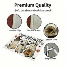 1/4/6pcs Halloween Series Cartoon Cute Ghost Pattern Printed Placemats, Heat-Resistant Table Mat For Home Kitchen/Table Protection, Kitchen Dining Table Party Scene Decoration - Multicolor - View 9