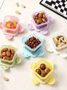 Kotak Penyimpanan Makanan Mini Tertutup Warna Macaron (Opsional), Wadah Snack Plastik Kecil, Cocok untuk Makanan Bayi - MultiWarna - View 8