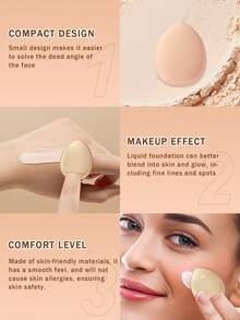32Pcs/1pc Rose Gold Brown Makeup Tool Set 14Pcs Makeup Brushes Makeup Bag Silicone Brush Cleaner Makeup Sponge Triangle Puff Finger Puff For Foundation Blush Contour Eyeshadow Blending Dry Wet Use - Burgundy - View 6