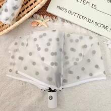 1pc New Transparent Polka Dot Umbrella, Fully Automatic, Fresh Style, Plastic Umbrella With High Aesthetic And Atmospheric Vibe - Multicolor - View 17