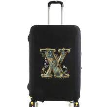 Elastic Luggage Cover, Vintage Glamorous Letter Print Luggage Protective Cover, Stretchable Dustproof Scratch-Resistant Reusable Travel Cover, Suitable For 18-32 Inch Luggage - Black - View 44