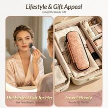 BS-MALL Elegant 19pcs Rose Red Makeup Brush Set, Full Face Makeup Brushes And Storage Tube, Luxury Birthday Gift Box For Women - Baby Pink - View 6