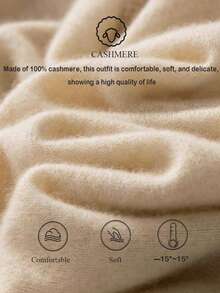 Women's 100% Cashmere Long Sleeve Cardigan Sweater, Round Neck Ribbed Front Button Up Outerwear, Soft & Lightweight, Suitable For Autumn/Winter Casual Fashion - Apricot - View 11
