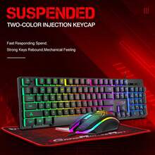 T-WOLF 3-In-1 Gaming Keyboard And Mouse Set With RGB Backlit Wired 104-Key Keyboard, 4-Button Wired LED Mouse And Mouse Pad - View 8
