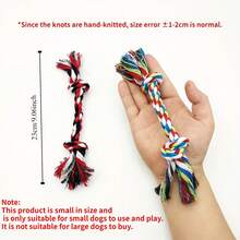 Random Color Mixed Braided Rope Dog Toy, Durable Chew Rope Knot Toy, Dental Cleaning And Teething Dog Chew Toy For Small Dogs - Random Color - View 4