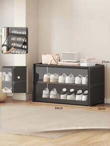 1 Pack Multi-Layer Sturdy Clear-View Shoe Storage Cabinet, Modern Neutral Color Vertical Dust-Proof Freestanding Shoe Organizer For Hallway Bedroom Closet, Christmas Thanksgiving Home Organization Gift - Multicolor - View 17