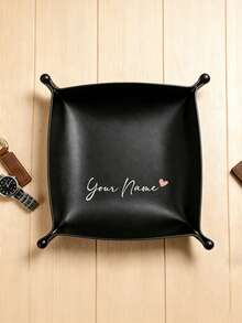Custom Faux Leather Tray, Desktop Organizer Box, Personalized Gift For Men & Women, Jewelry, Keys And Dice Storage Rack, Ideal For Wedding, Bridesmaid Gifts And Party Favors - Multicolor - View 12