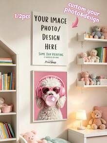 1/2pcs Customized Photo Poster, Personalized Large Size Wall Art Decor, Pet Photo Image Design Poster, Custom Image Printing, Personalized Home Decor, Birthday Anniversary Wedding Gift - Multicolor - View 10