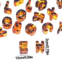 26Pcs 3D Acrylic Leopard Print Letter Beads & 2Pcs Cords, For Bracelets, Necklaces, Bagcharms, Shoelaces, Keychains, Lanyards, Letter Charms For Craft - Brown - View 2