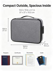3-Layer Combination Lock Document Organizer, Portable File Case With Handle, Large Capacity Card Holder Passport Organizer, Oxford Cloth Travel Storage Bag, Home Essentials Storage Box For School Supplies, Back To School, Travel Accessories - Multicolor - View 8