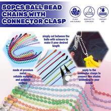 30pcs Colorful Metal Keychain Making Kit, Includes Lobster Clasp, Swivel Trigger Hook, Split Key Rings, Bead Chains And Connectors, Suitable For Keychain Making - Multicolor - View 2
