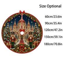 1 buah Alas Pohon Natal Motif Nutcracker untuk Pesta Permen, Dekorasi Liburan Warna Elegan, 5 Ukuran, Hadiah Liburan Unisex, Cocok untuk Dekorasi Natal di Rumah dan Pesta - Pesta Permen Nutcracker - View 3
