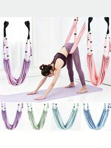 2pcs (Elastic Band + Storage Bag) Backbend Trainer Aerial Yoga Rope Split Hip Opener Elastic Stretching Band Backbend Women Door Hanging Inversion Rope - Multicolor - View 2