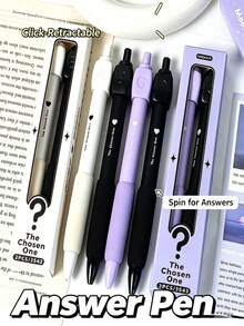 1/2PCS ABCD Decision Pen 0.5mm Retractable Click Pen With Rotating Random Selector Smooth Black Ink Multiple Choice Fun Pen Comfortable Grip Portable Learning Essential Suitable For Classroom Learning Office Supplies Student Gift - Multiple Styles - View 5