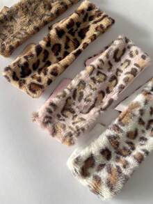 1PC Vintage Leopard Print Plush Headband For Women, High Crown, Wide Band, High Elasticity, Forehead Warmth And Cold Protection - As Shown In the Figure - View 4