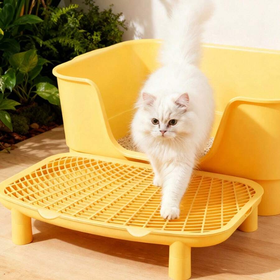 Cat Litter Ramp Plastic Kitten Litter Box Step Pad Anti-Tracking Litter Mat, Pet Cleaning Supplies - M - View 1