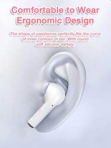 In-Ear Bluetooth Earphones, Stable Bluetooth 5.3 Wireless Connection, Long Battery Life, Ergonomic Design For Comfortable Wear, Hi-Fi Sound Quality, Suitable For Subway, Office And Commuting - White - View 3
